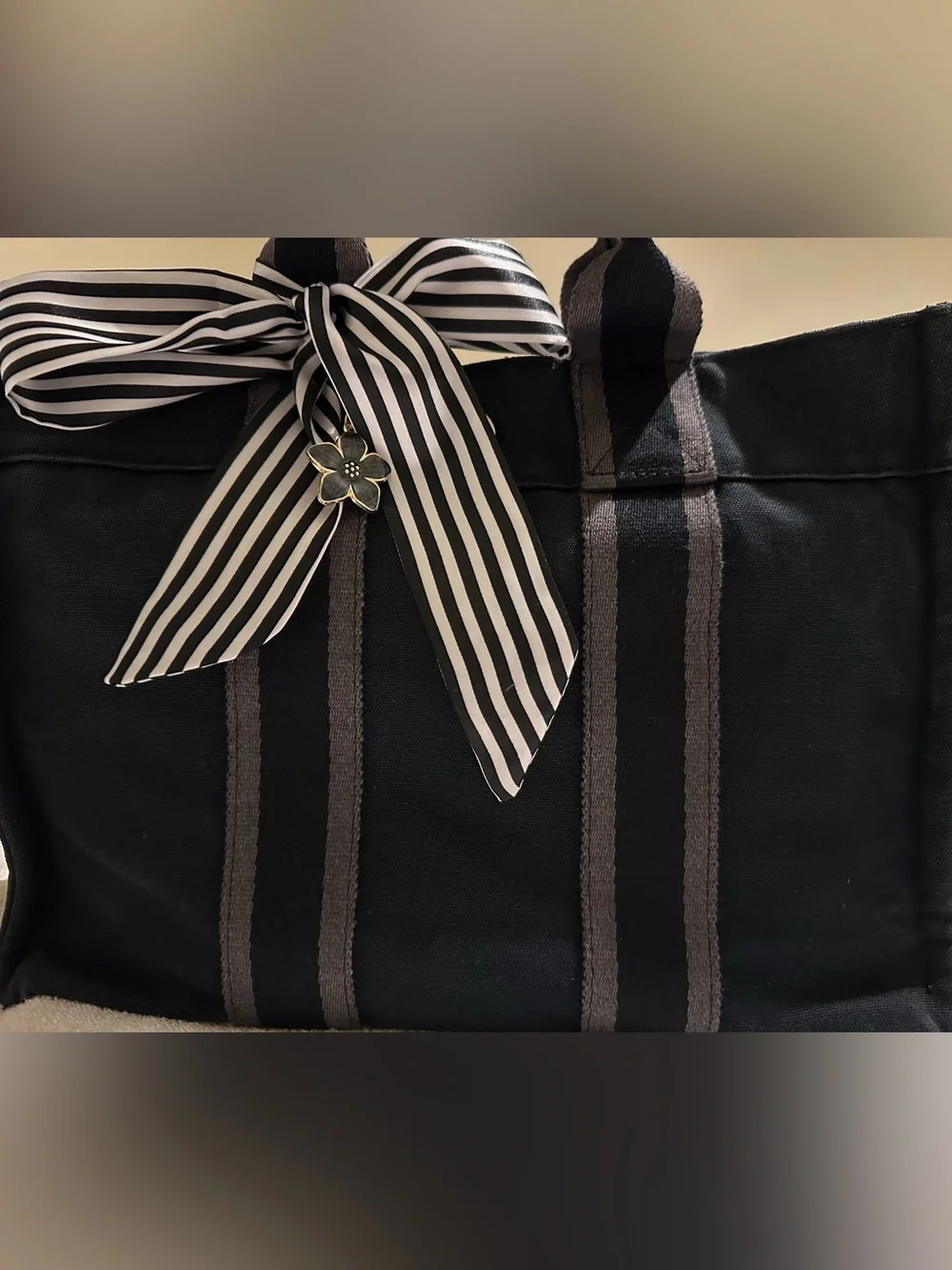 Hermès Paris Black Cotton Canvas Tote Bag PM w/ COA - Picture 3 of 12